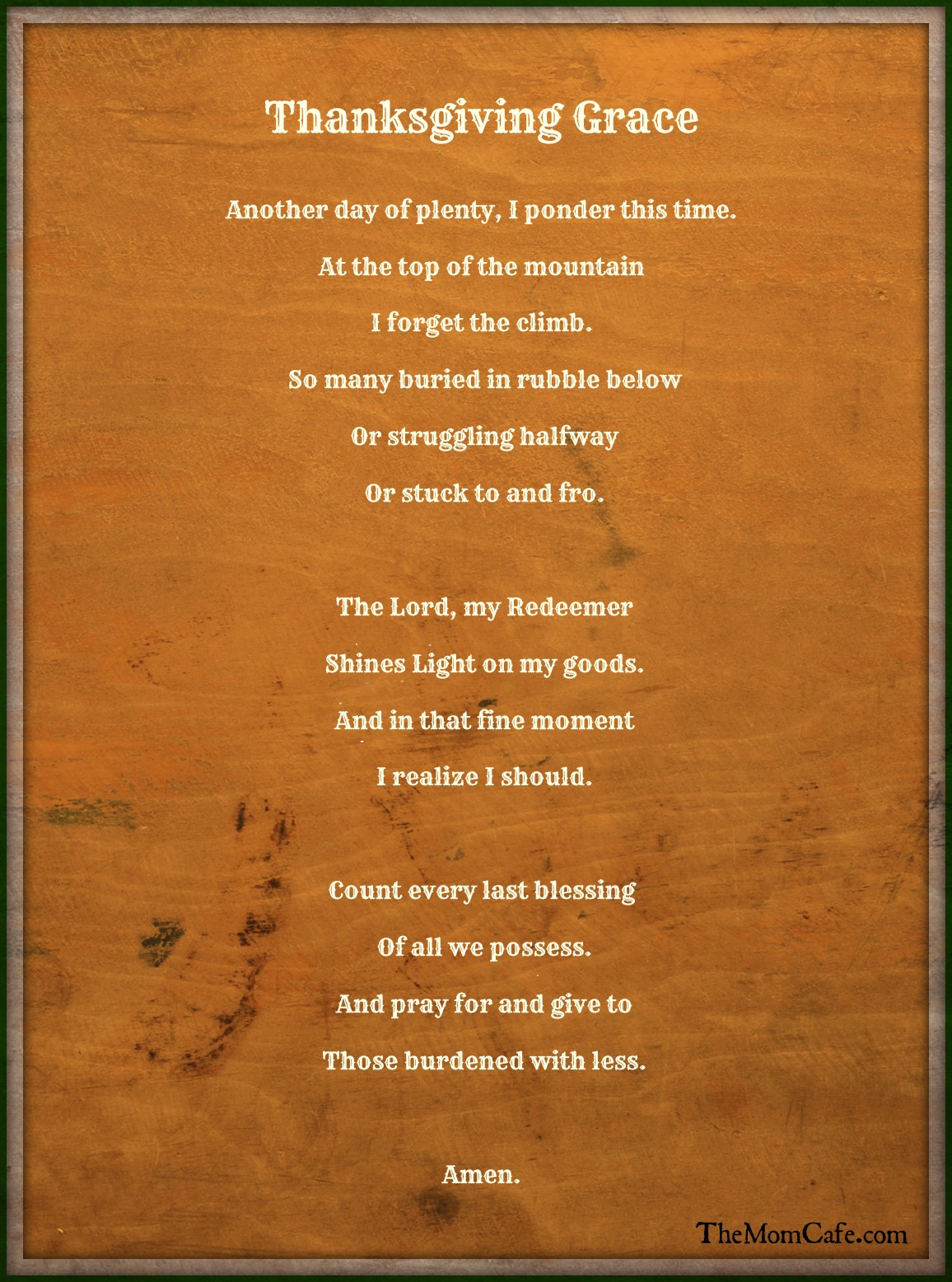 a thanksgiving grace for us all to say before we feast!